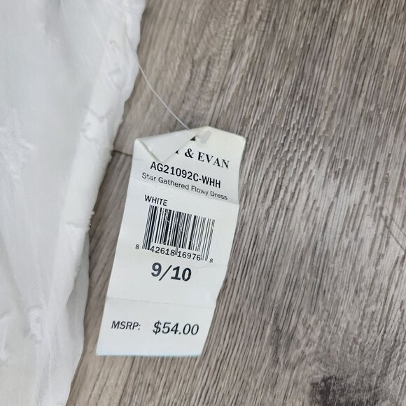 Andy & Evan NWT White Star Gathered Flowy Girls forth of july USA Dress sz 9/10 - Picture 6 of 7